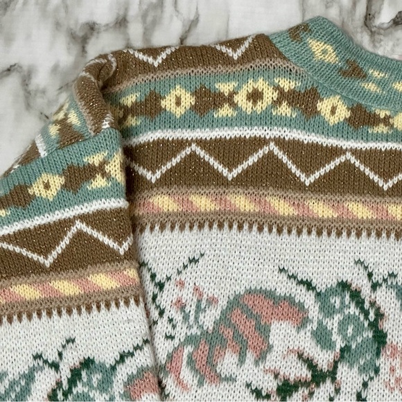 Vintage Cottagecore 80 90s Tunic Oversized Sweater Fairy Kei Granny Womens Sz L - Picture 8 of 10